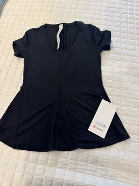 lululemon athletica Black Short Sleeve Scoop Neck Performance Top